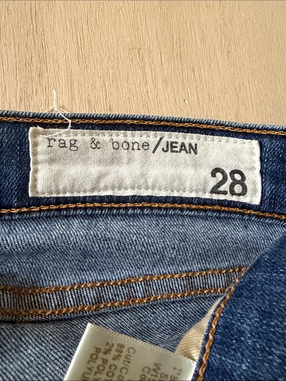 rag & bone Stark 10” Crop Flare Raw Hem Stretch Jeans 28 Stark Wash - Picture 8 of 14
